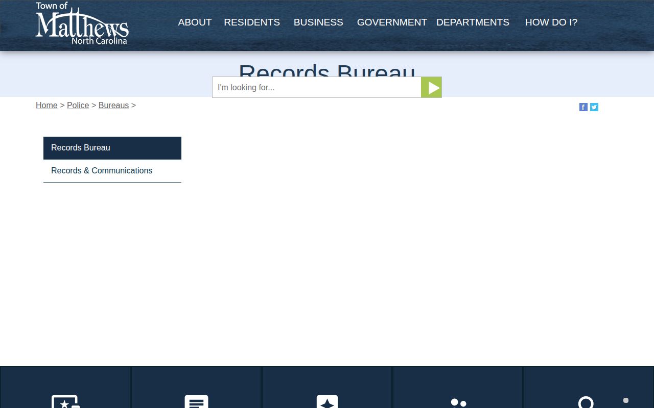 Matthews Police Department official records bureau information