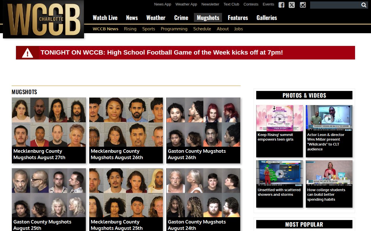 Mecklenburg County local crime news mugshot coverage section
